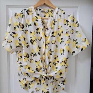 Lemon citrus blouse size small